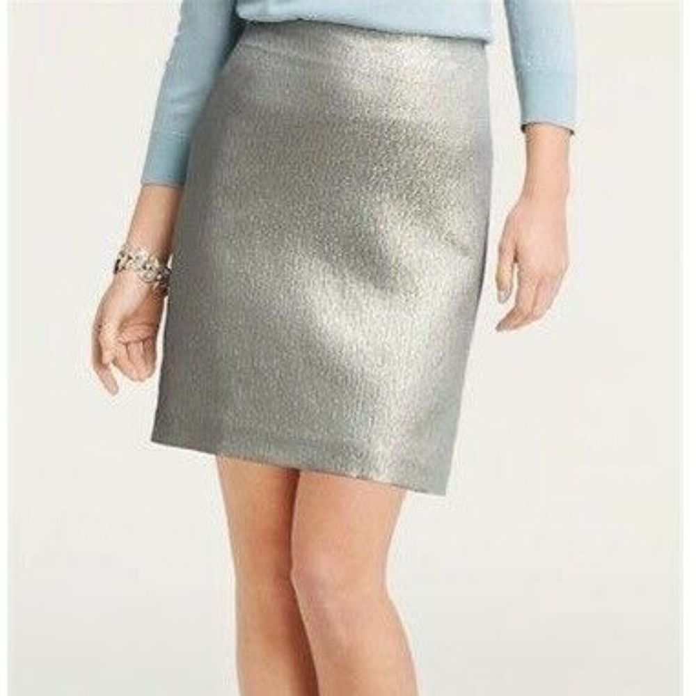 Ann Taylor Brocade Metallic Mini Skirt